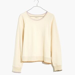 Madewell Women’s Stitched Shrunken Sweatshirt Cream Color Stitching